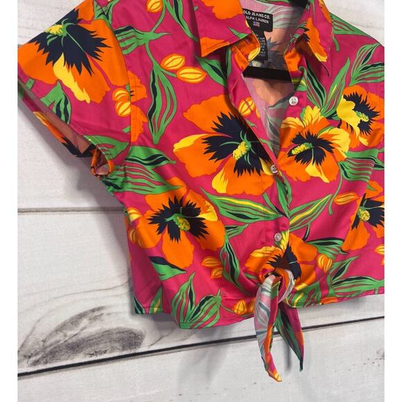 Polo Jeans Co. Ralph Lauren Tropical Crop Top Size MED - Picture 3 of 4